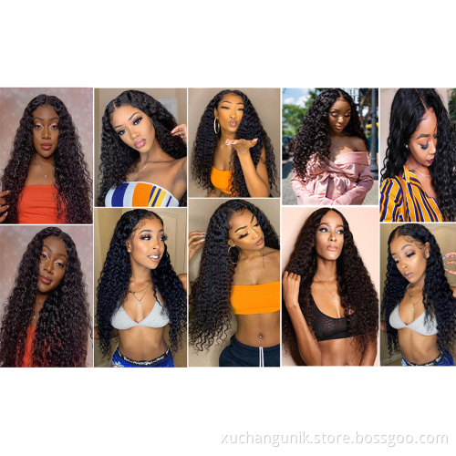 Uniky Unprocessed Brazilian Human Hair HD Full Lace Wig Vendors Water Wave Cuticle Aligned 100% Virgin Hair Wigs For Black Women